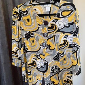 The Travel Collection Womens Top/Jacket Yellow/Grey Size XL